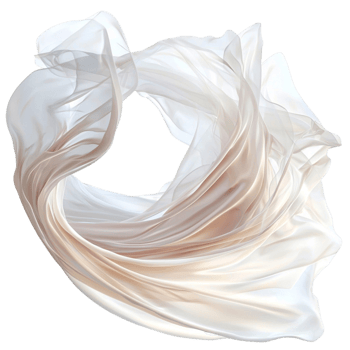 Flowing silky white fabric swirling gracefully in miir png