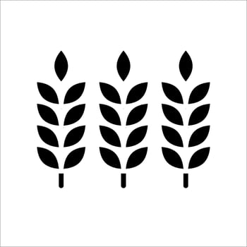 Wheat ,logo. Icon bakery. Spike wheat. Bread grain isolated on background. Stalk oat, barley, corn, rye, malt, bran, millet, maize, rice. Harvest seed for flour. vector