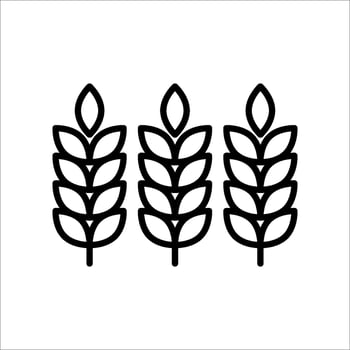 Wheat 1logo. Icon bakery. Spike wheat. Bread grain isolated on background. Stalk oat, barley, corn, rye, malt, bran, millet, maize, rice. Harvest seed for flour. vector