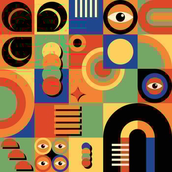 Primary Bauhaus Pattern vector