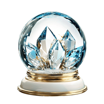 Luxurious crystal snow globe with beautifully ice formations png