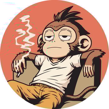 Chill monkey cartoon illustration design art vector