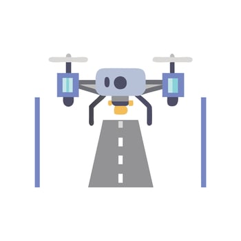 Innovative Highway Surveillance Drone Icon. vector