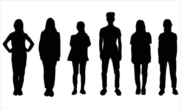 young people silhouette Illustration vector