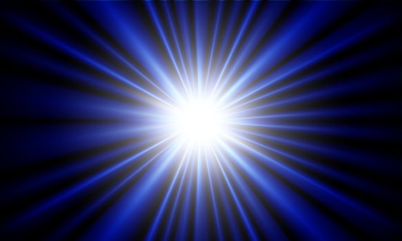 light blue burst pattern bright background. Radial soft rays. smooth sunshine. vector
