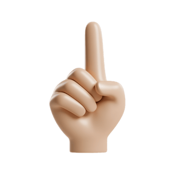 Minimalist 3D Hand Gesture with Raised Index Finger for Digital Concept or Idea png