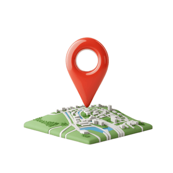 3D Red Location Pin Marker on Detailed Geographic Map with Street Grid png