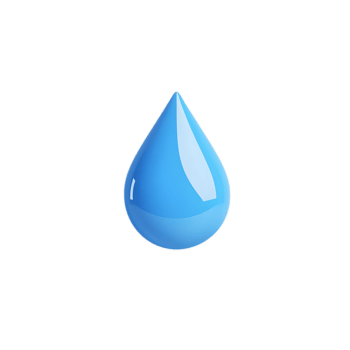Stylized 3D Blue Water Droplet Icon Representing Water Conservation and Preservation Concept png