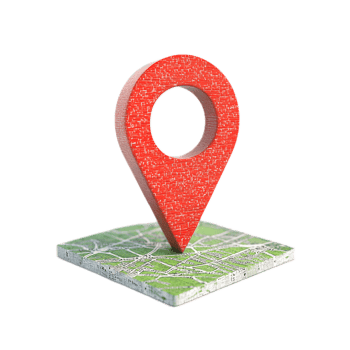 Vibrant 3D Location Pin on Transparent Digital Map Background png