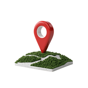 Transparent 3D Location Pin Icon on Map Background for Navigation and Wayfinding png