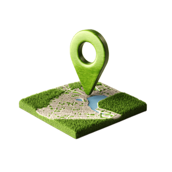 3D Location Pin Marker on Digital Map with Transparent Background png