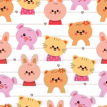 seamless pattern cute cartoon animals. animal pattern for wallpaper, background and gift wrap paper vector