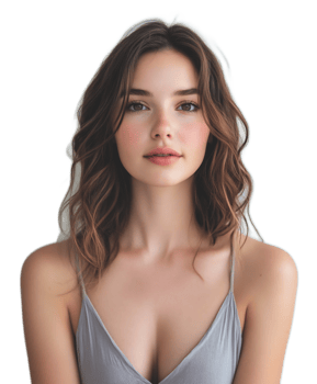 Alluring Portrait of Confident and Elegant Young Female Beauty with Flawless Skin and Captivating png
