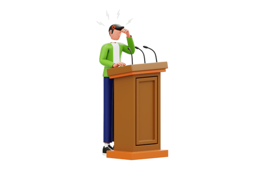 Panic Attack in Public Place 3D Illustration png