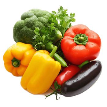 Assortment of Fresh and Vibrant Vegetables on White Background png