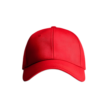 Vibrant Red Baseball Cap with Clear Background for Branding and Design png