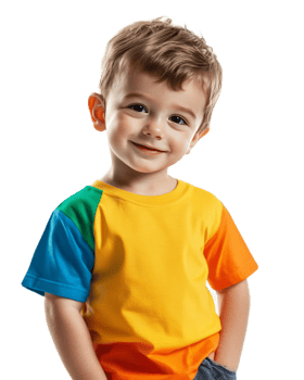 Cheerful Toddler Boy with Vibrant Smile and Expressive Face png