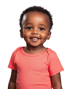 Cheerful African Baby Boy Smiling Joyfully with Vibrant Emotions png