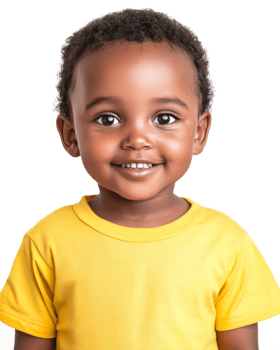 Cheerful Young Boy with Warm Smile in Yellow Shirt png
