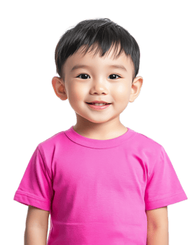 Cheerful Asian Toddler Boy Smiling Happily in Studio Portrait png