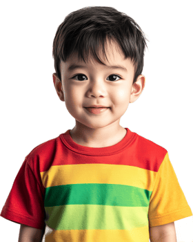 Cheerful Asian Toddler Boy With Bright Smile Showing Happiness and Joy png