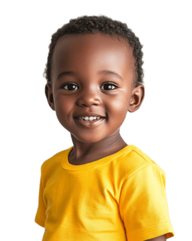 Adorable African Baby Boy Smiling Gleefully on White Background png