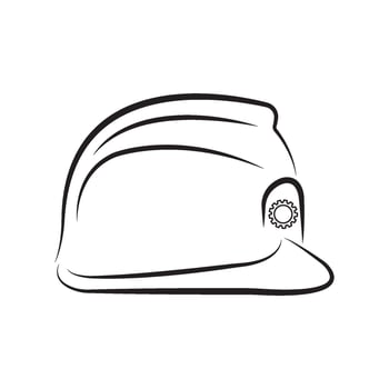 Construction safety helmet logo vector