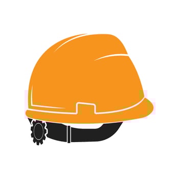 Construction safety helmet icon design vector