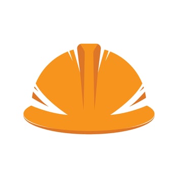 Construction safety helmet logo design template vector