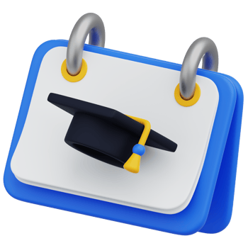 A calendar with a graduation cap on it png
