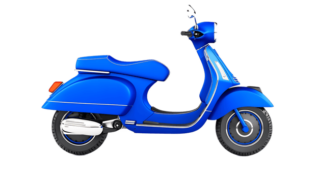 Blue Electric Scooter Motorcycle - Sleek and Modern Urban Transport png