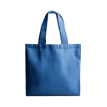 Blue Cloth Tote Bag on Transparent Background for Branding and Merchandising Mockup png