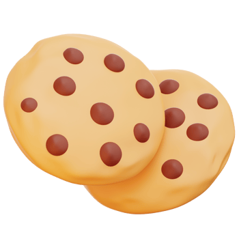 Two cookies with chocolate chips on them png