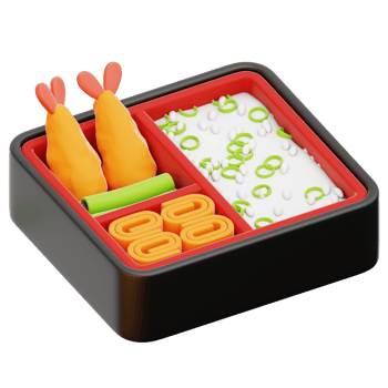 A black tray with a small container of food png