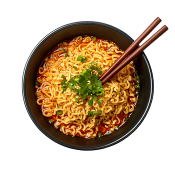 Steaming Bowl of Authentic Japanese Ramen Noodles with Fresh Ingredients and Savory Broth png