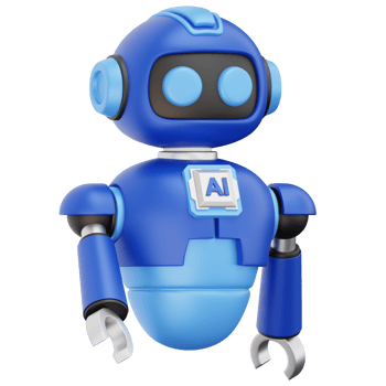 Robot Assistant with AI 3D Icon Object Element png