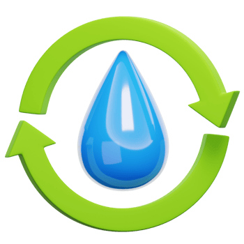 Water drop recycling icon png