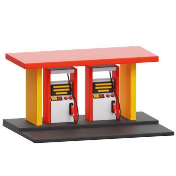 A small gas station with two pumps png