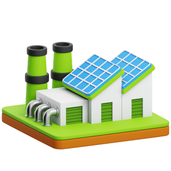 A solar panel and a building with pipes png