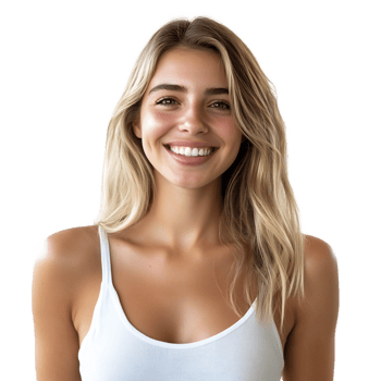Captivating portrait of a cheerful,radiant young woman with flawless skin and natural beauty png