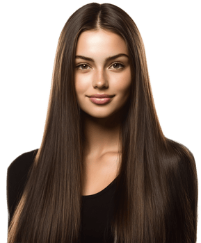 Captivating Portrait of a Radiant Young Woman with Smooth Skin and Healthy Hair png