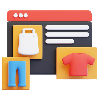 A shopping app with clothes and bags png