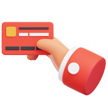 A hand holding a credit card with a red stripe png