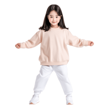 Young Girl in Stylish Casual Outfit with Joyful Expressind Stance png