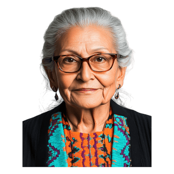 Portrait of an Elderly Woman with Glasses and Stylish Attire png