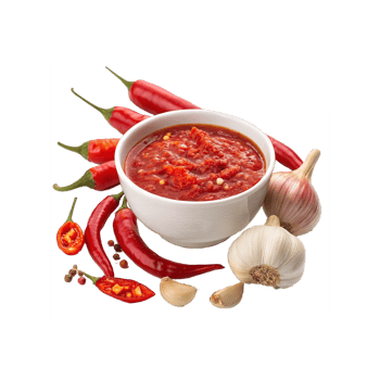 sauce and spices on wooden table on transparent background png