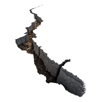 Ground crack isolated on transparent background png