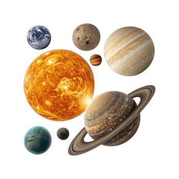 Planets on transparent background png
