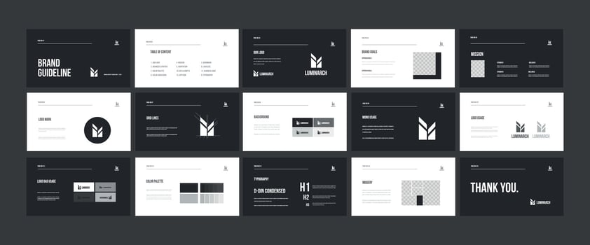 Creative Brand Identity Guide. Logo Design Template. Visual Branding Manual vector