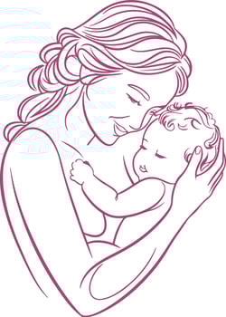 a woman holding her baby vector